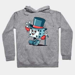 Dice with tophat cartoon mascot Hoodie